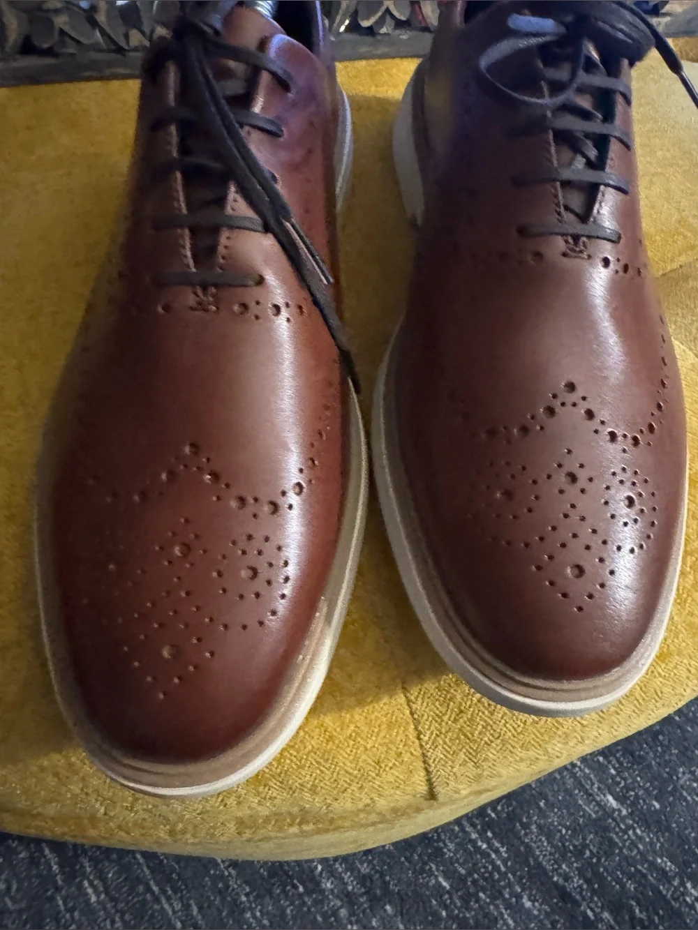 Cole Haan Men's ØriginalGrand Cityspectre Wingtip Oxfords, Size 9.5, (Brown)